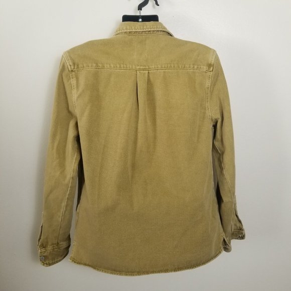 Zara Man Denim Overshirt Jacket Khaki Medium - Picture 6 of 8